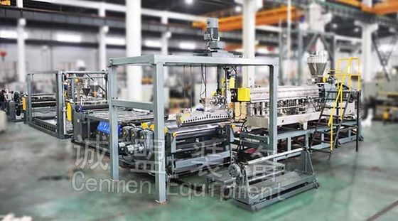 PVC Functional Cast Film Extrusion Line Conical Dual Screw Cast Film Extrusion Machine